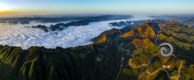 安顺市普定县普屯坝云中风车